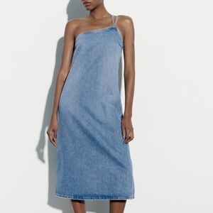 3 for $20 - ZARA ASYMMETRIC DENIM MIDI DRESS
BLUE